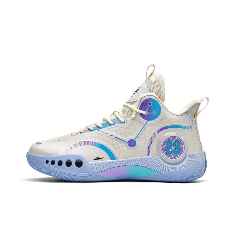 Kuding Cushioned Anti Slip And Wear Resistant Warm Mid Top Basketball Shoes Unisex-0