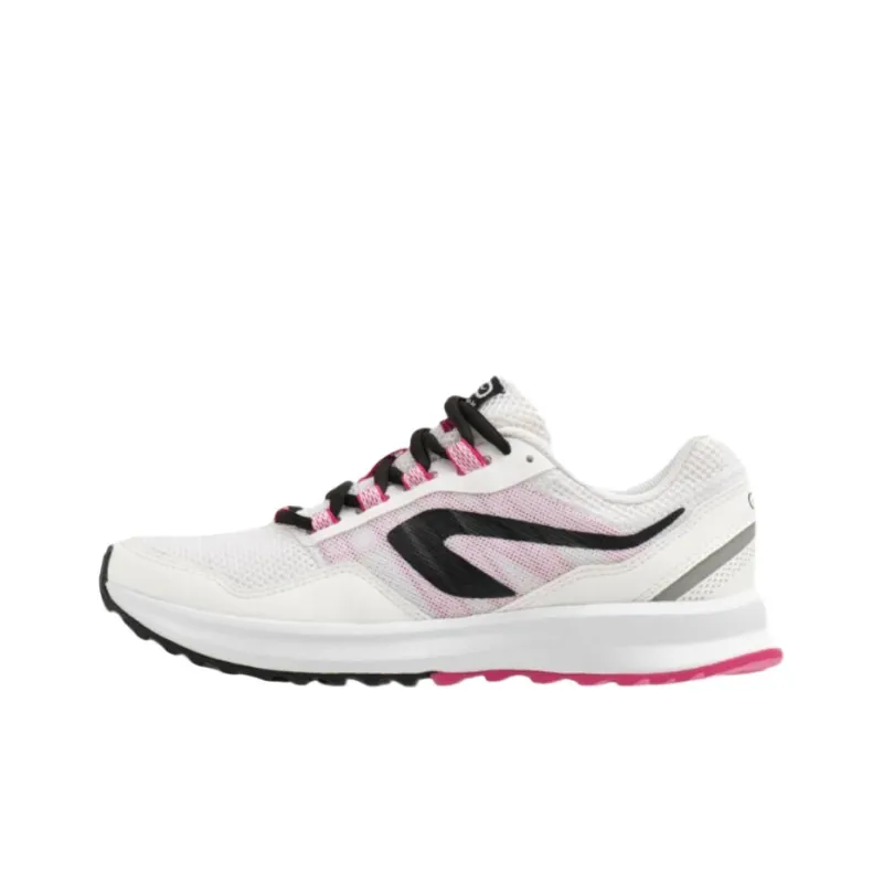 DECATHLON Cushioned Wear Resistant Breathable Low Top Running Shoes Women's White Pink-0