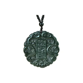 Jing Ruyu Hetian Jade Necklace With Jade Pendant Green Jade Unisex