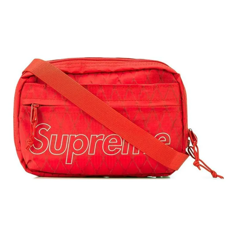 Supreme Nylon Fabric Shoulder Bag, Crossbody Bag Unisex Red-1