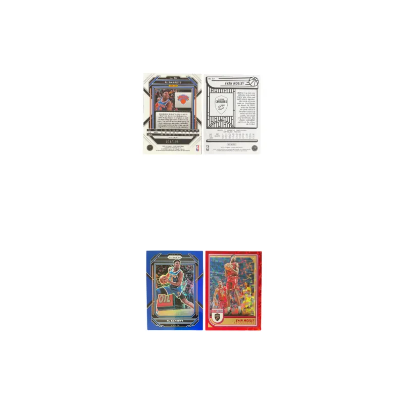 PANINI 2022 23 Prizm Knicks RJ Barrett, Blue Fold 199+Knight, Evan, Mobley, Red Checkered Fold 99 Sports Cards 2 Pcs-2