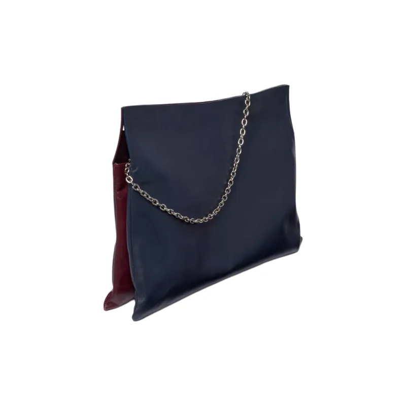 ZARA Cow Leather Envelope Bag Portable Clutch Regular Women's Two-Tone-1