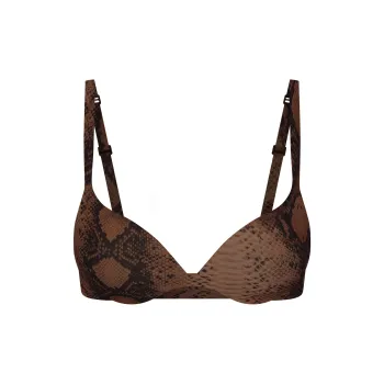 SKIMS FW24 ULTIMATE BRA TEARDROP PUSH UP BRA Bra Women's 1 Pack ESPRESSO SNAKESKIN PRINT/Dark Coffee Snake Skin Print