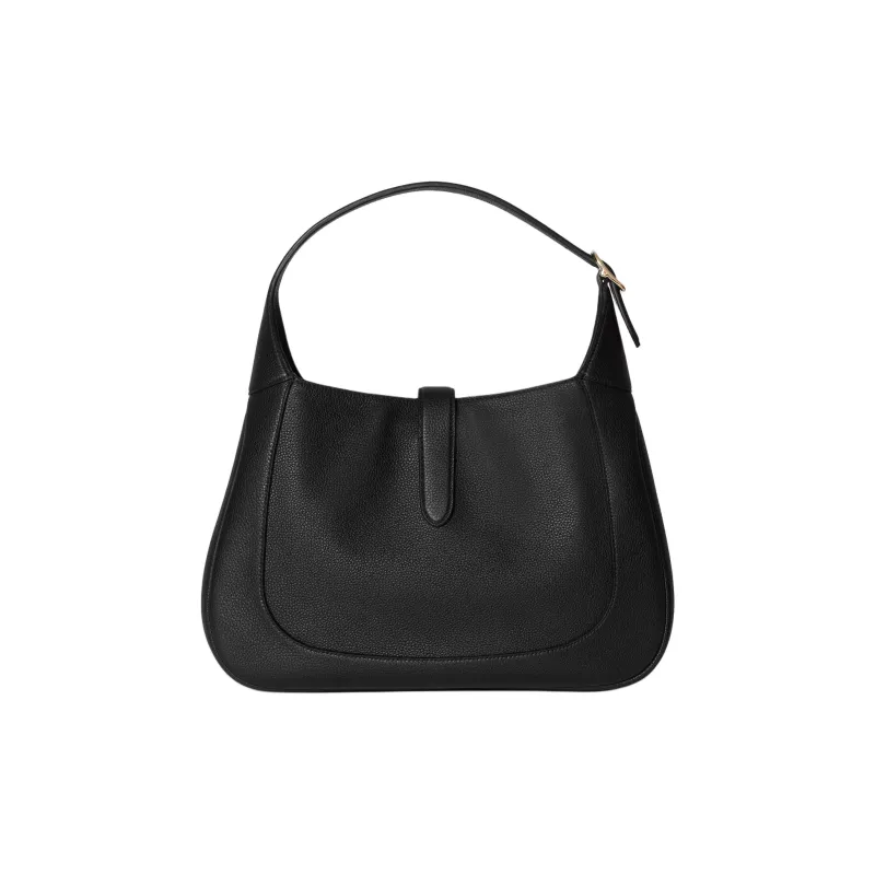 GUCCI Jackie 1961 Leather One Shoulder Handbags Medium Size Women's Black-4