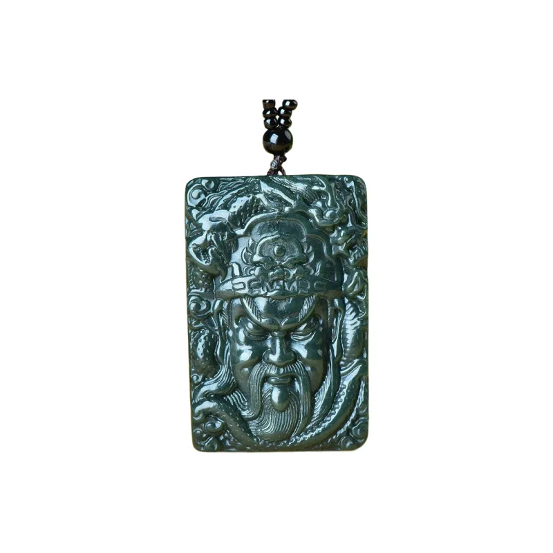 Jing Ruyu Hetian Jade Necklace Jade Pendant Green Jade Unisex-0
