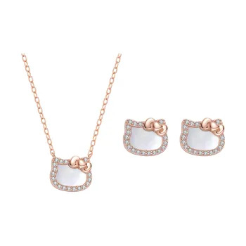 TIDECOLOR Hello Kitty S925 Silver Necklaces Women's Rose Gold