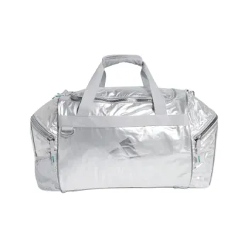 Adidas Polyester Travel Bag Unisex Silver Metal