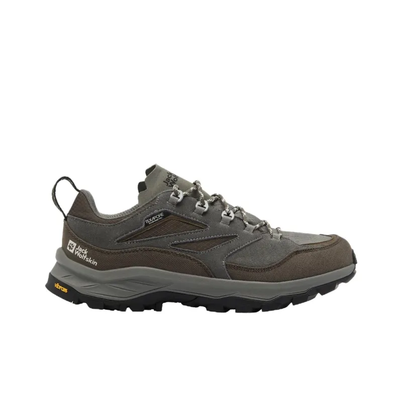 Jack Wolfskin Anti Slip Wear Resistant Low Top Hiking Shoes Men's Dark Brown-1