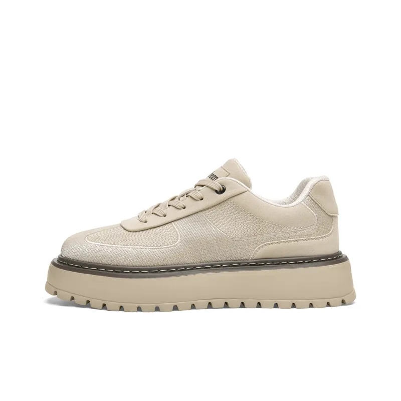 Cabbeen Casual Shoes Men Low Top Black/Sand-7