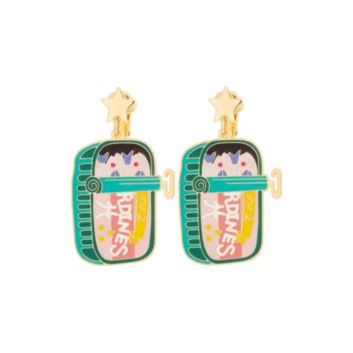 LES NEREIDES Gold Plated Clip On Earrings Women's Green
