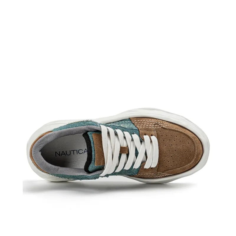 NAUTICA Anti Slip Wear Resistant Low Top Skateboard Shoes Men's Khaki Blue-3