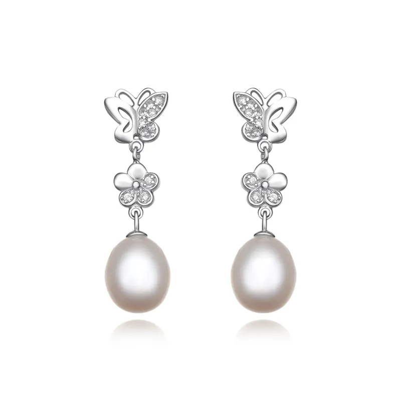 KING SIZE JEWELRY Freshwater Pearl Earrings Women's White-1