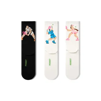 Primeet Mid Calf Socks Unisex 3 Pack Tennis