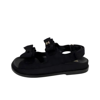 CHANEL Beach Sandals Women's Black