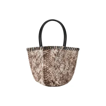 ZARA Cowhide Tote Bag Shopping Bag Handbag Mini Women's Brown & Black