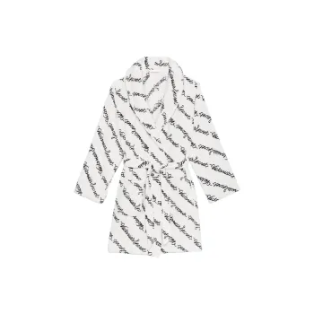 Victoria's Secret 24 Big Show Collection THE MIX Pajama Robe Women's White Base Letter Print