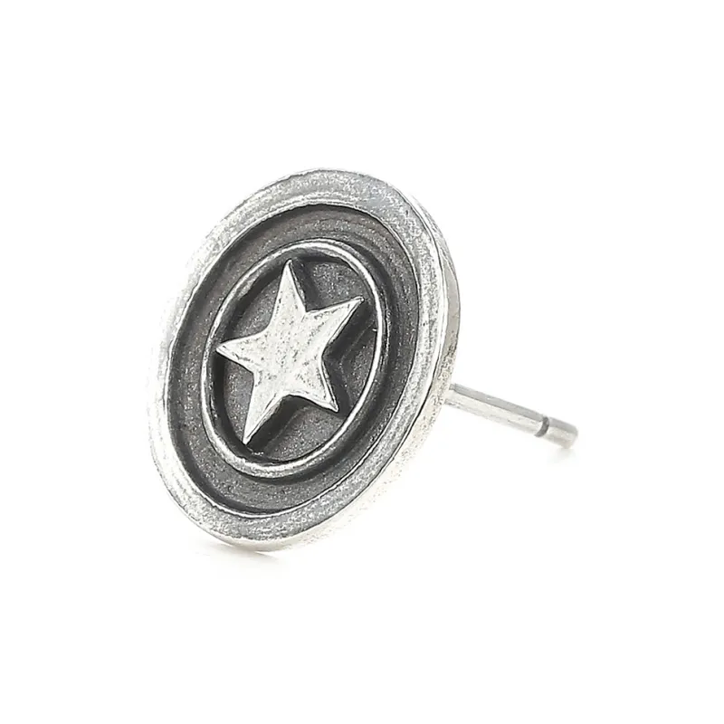 Yamagata S925 Silver Stud Earrings Men's-1