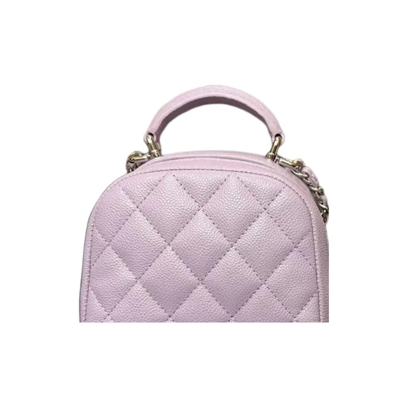 CHANEL Leather Backpack Women's Purple-1