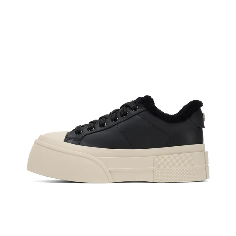 GG CC Skateboard Shoes Women's Low Top Black/Dark Coffee-0