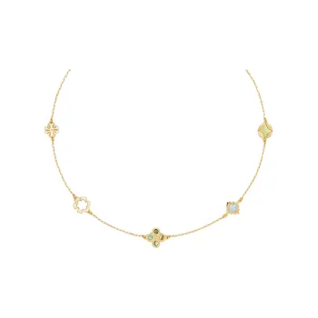 TORY BURCH Kira Clover Pav� Necklace