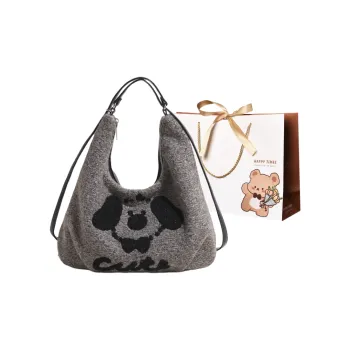 ERANGBEAR PU Coated Wool Backpack Shoulder Bag Regular Women's Dark Gray/Khaki/Light Gray/Coffee