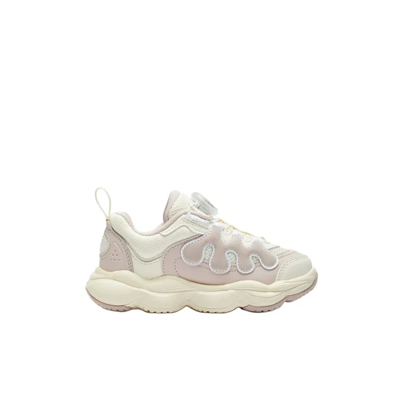 FILA KIDS BOA Anti Slip Wear Resistant Low Top Children's Basketball Shoes Beige Pink Children Aged 3 7 Years Old-1