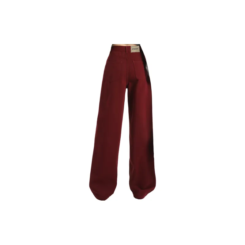 ST&SAT Casual Pants Women's Burgundy-1