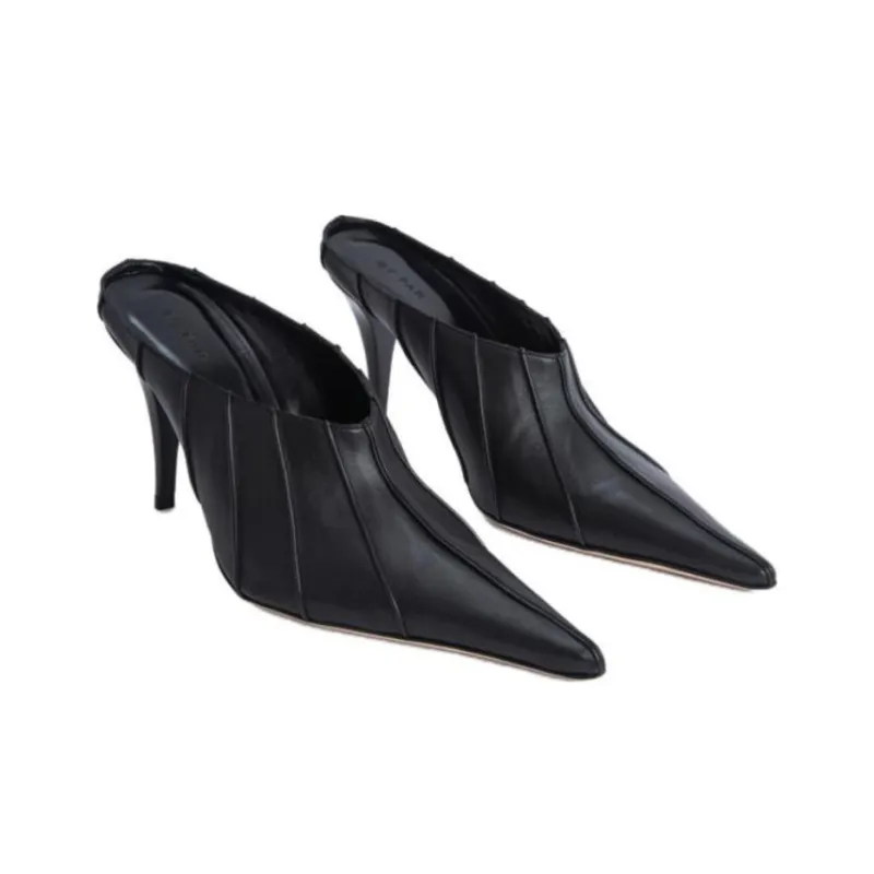 By Far Trish 100mm Leather Mules-4