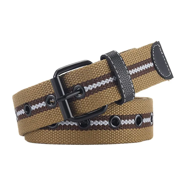 Yalu Canvas Leather Belts Unisex Width  3.8cm-5