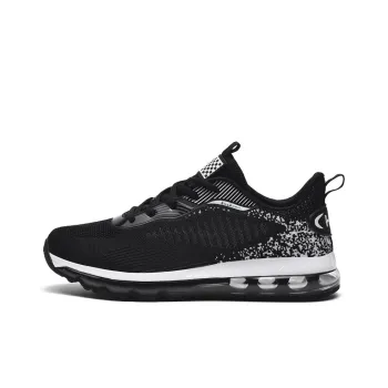 BIANSULONG Cushioned Slip Resistant Abrasion Resistant Low Top Casual Running Shoes Men's Black