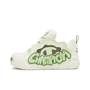 Champion Puffy Jelly Shoes Low Top Skateboard Shoes Unisex Milk White/Lime Cream