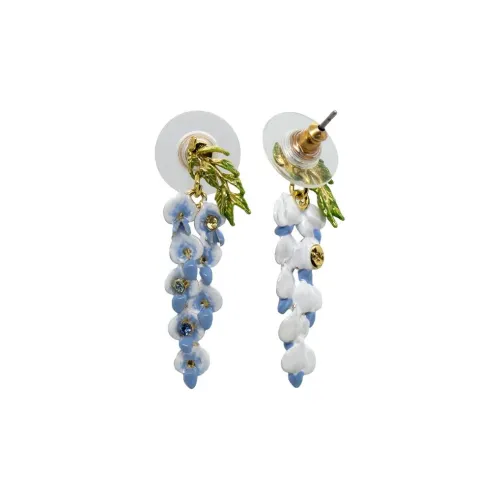 LES NEREIDES Gold Plated Stud Earrings Women's Blue