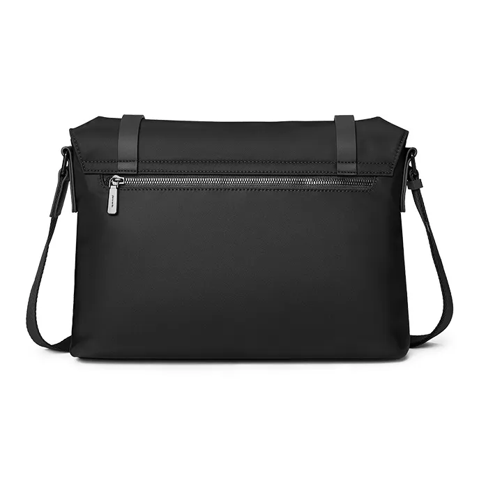 PIERRE CARDIN Nylon Messenger Bag, Crossbody Bag Medium Size Men's Black-4