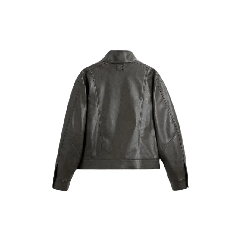 ZARA Leather Jacket Men's Green-1