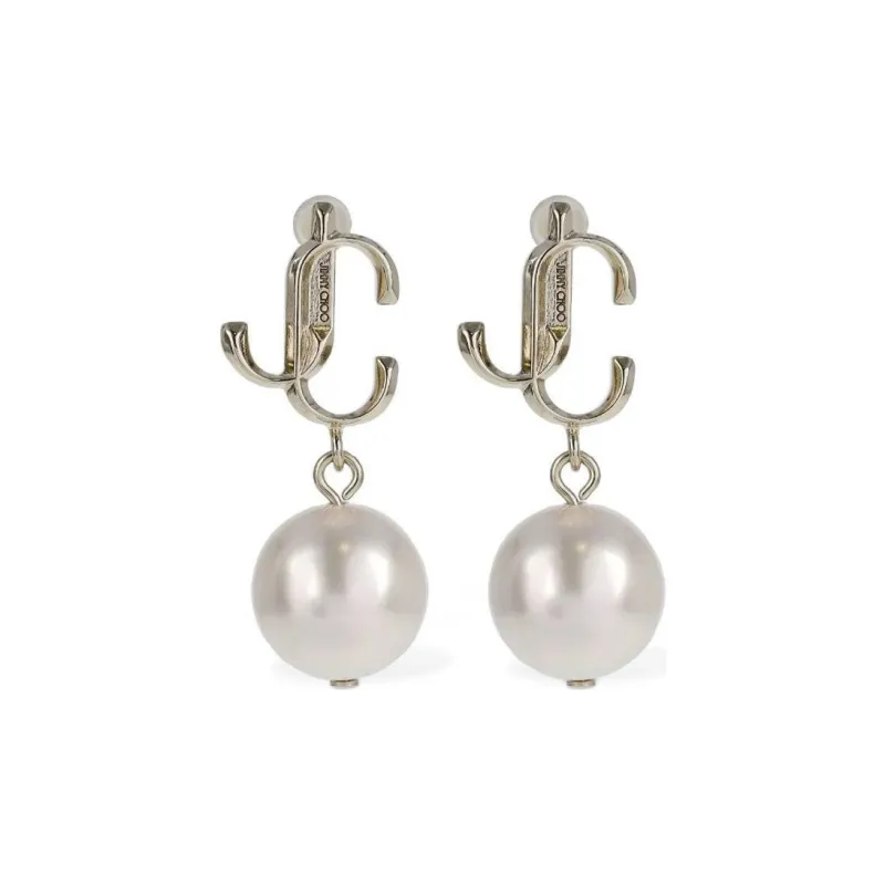 Jimmy Choo Logo-lettering Pearl Earrings-0