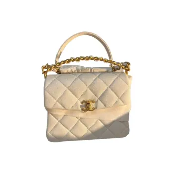 CHANEL Lambskin Lipstick Bag Handbag Shoulder Bag Crossbody Bag Mini Women's White