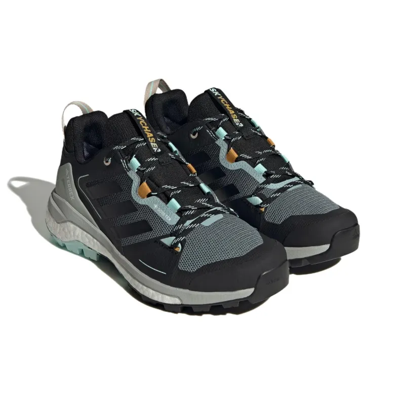 Adidas Terrex Skychaser 2 Anti-Slip Wear-Resistant Low-Top Trekking Shoes Women's Black Green Yellow-2