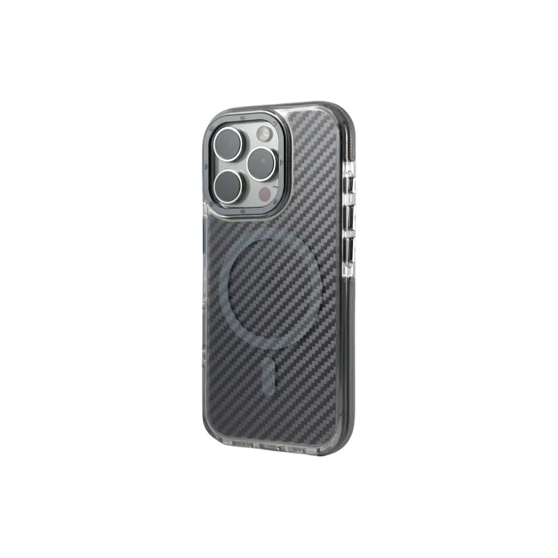 DEPA PC Material Semi Transparent Carbon Fiber Texture Magnetic Phone Cases Applicable To Apple-2