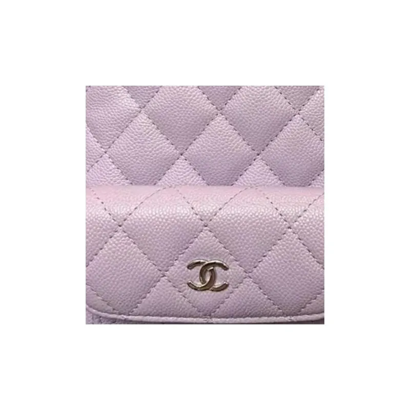 CHANEL Leather Backpack Women's Purple-2