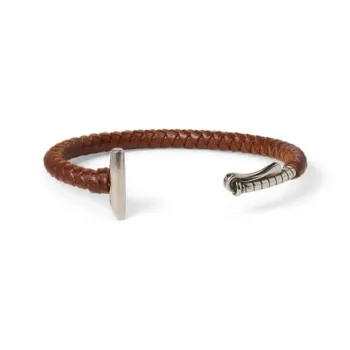 VERSACE COLLECTION Rhodium-Plated Bangles Men's Brown