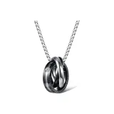 Black Interlocking Circle Necklace