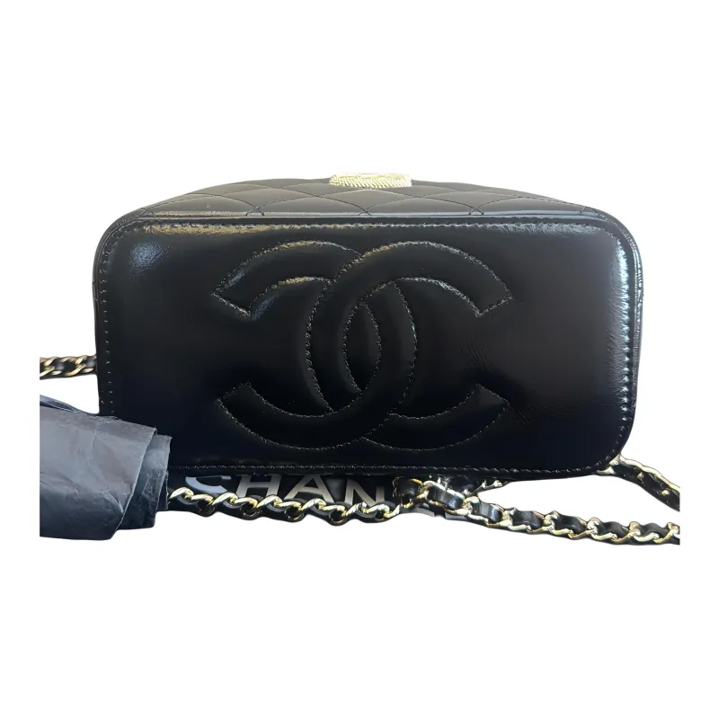 CHANEL Lambskin Box Bag, Shoulder Bag, Crossbody Bag Women's Black-2