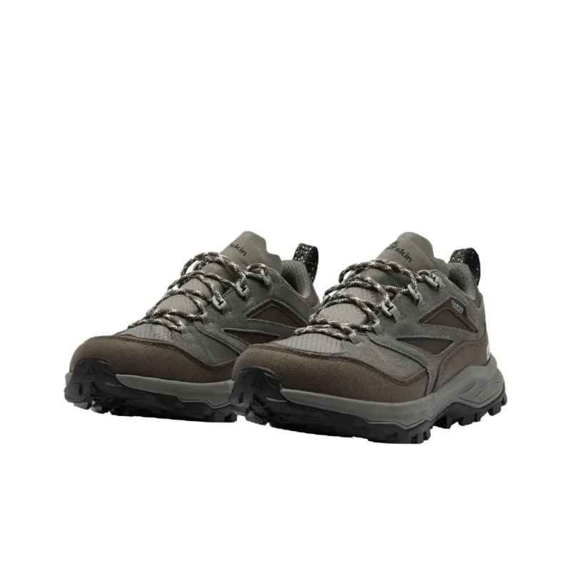 Jack Wolfskin Anti Slip Wear Resistant Low Top Hiking Shoes Men's Dark Brown-2