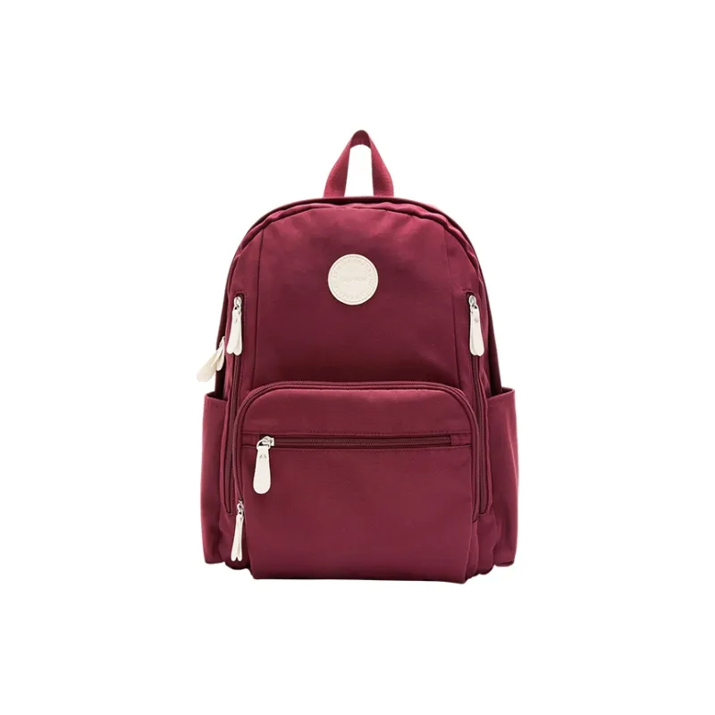 SEM/R Polyester Laptop Backpack Medium Size Unisex Ecru/Purple-35