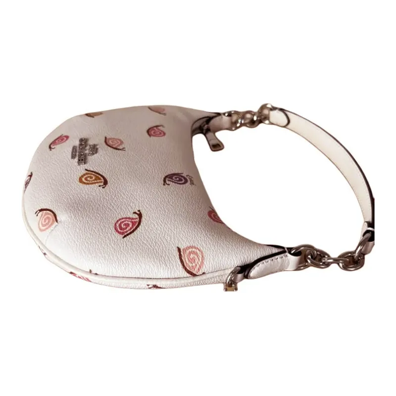 COACH Payton Coated Canvas With Smooth Leather Handbag Small Size Women's Chalk Multicolor-4