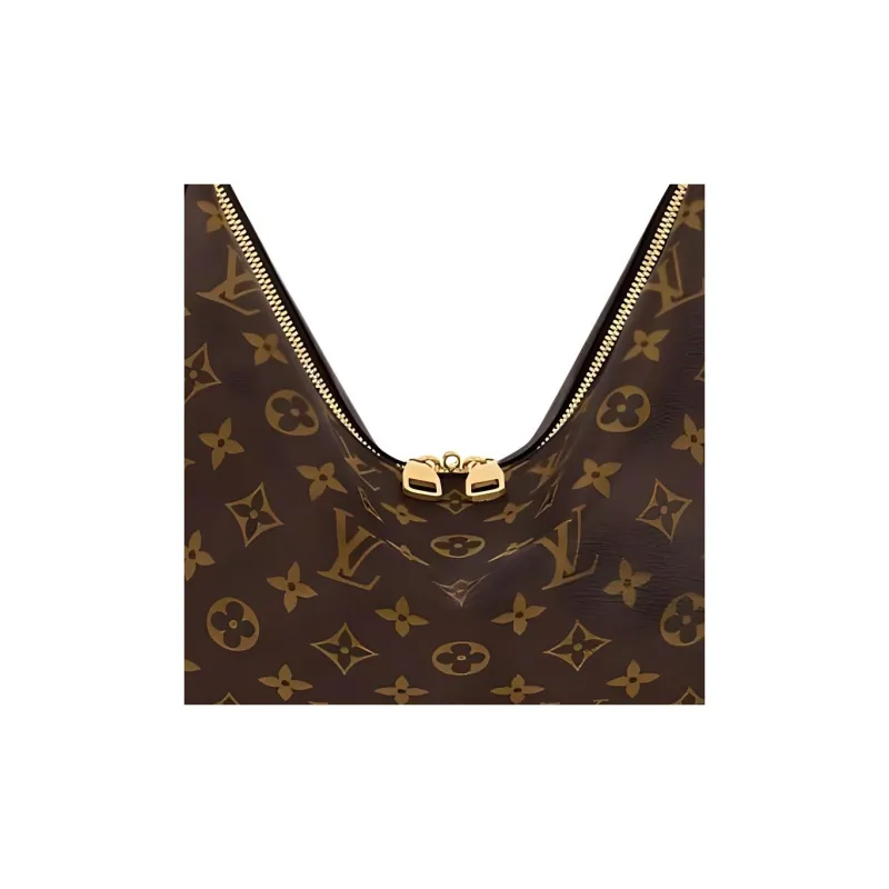 LOUIS VUITTON Slouchy PM Canvas Small Shoulder Bag Women's Brown-3