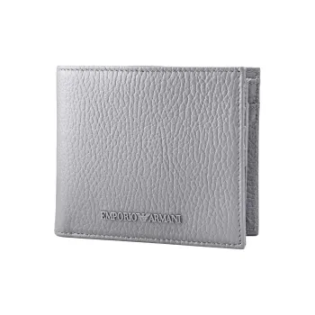 EMPORIO ARMANI Leather Wallet Unisex Gray