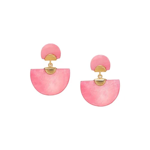 FRANCK HERVAL Gold Plated Earrings Women's Pink