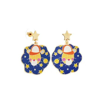 LES NEREIDES Gold Plated Stud Earrings Women's Blue