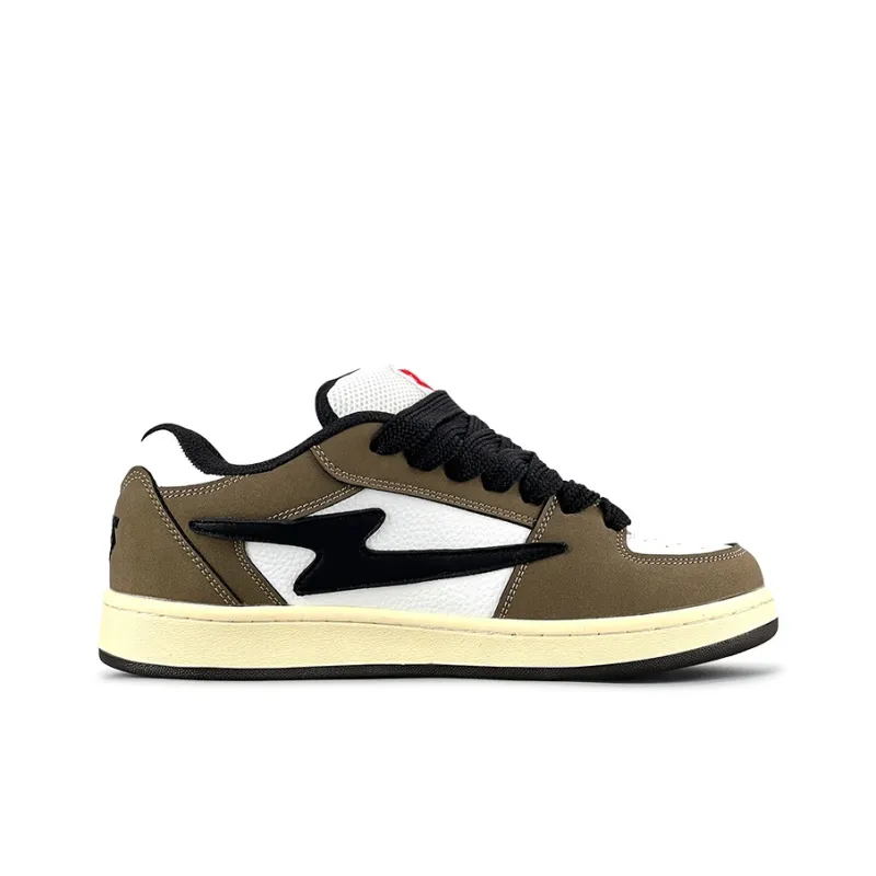 LuzaoT SUPER DRAG Puffy Shoes Coverage Anti Slip And Wear Resistant Low Top Skateboard Shoes Unisex Mocha-1